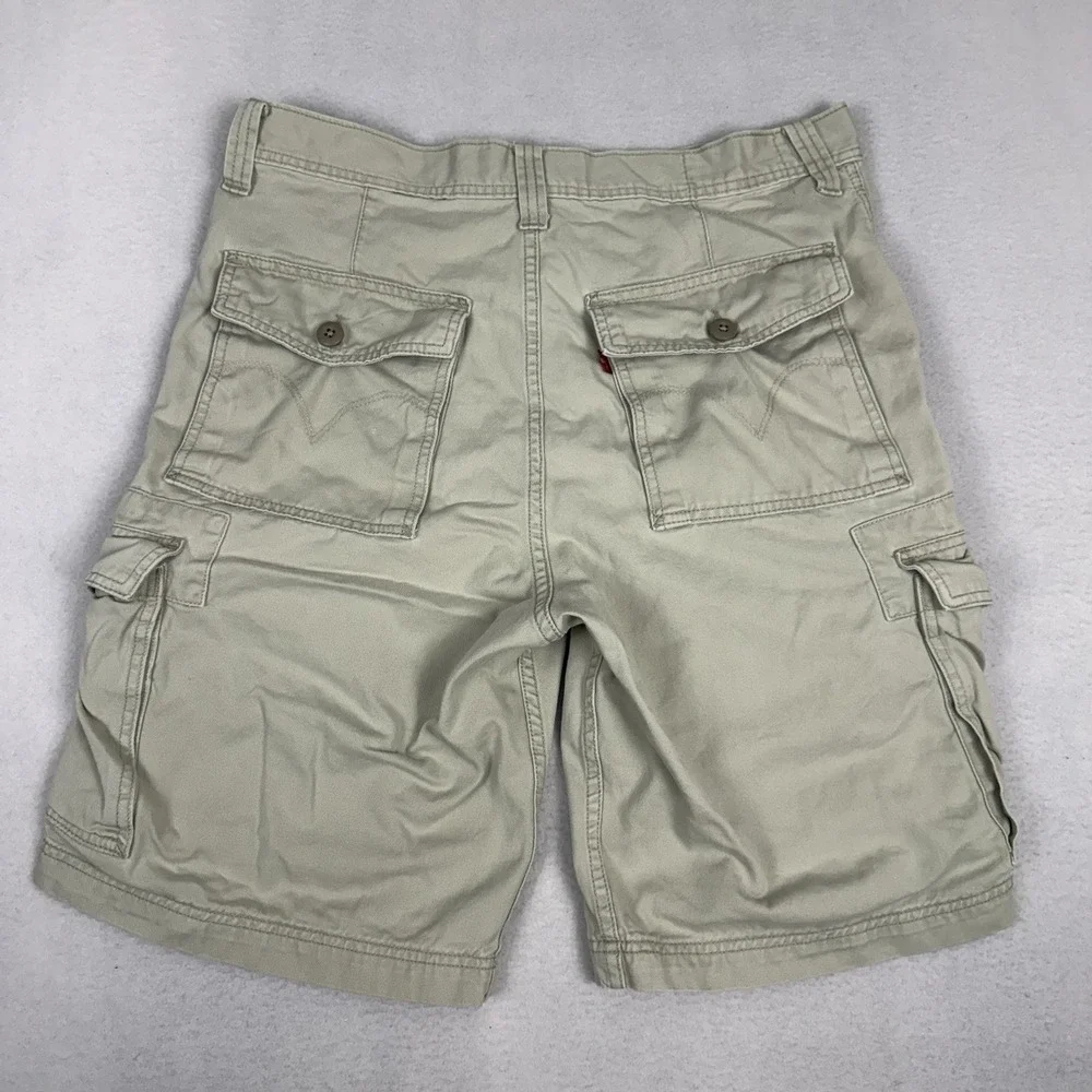 Levi's Cargo Utility Shorts Mens 34 Khaki Tan‎ Long Baggy Skater Workwear Y2K